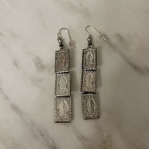 Virgin Saints & Angels Silver Vintage Earrings